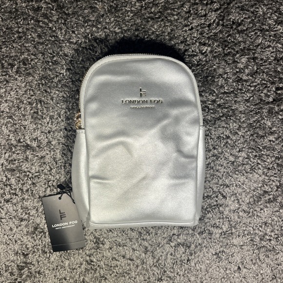 London Fog Handbags - NWT London Fog Silver Color‎ Small Sling bag Double Zip compartment + Inside Zip